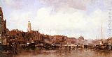 Famous Harbor Paintings - A View of a Harbor Town
